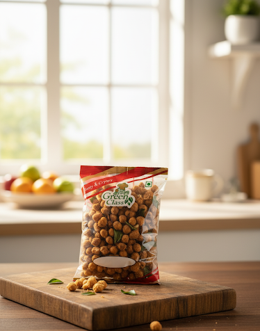 Crispy roasted peanuts coated with spicy masala seasoning
